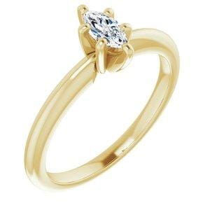 Custom 10K Yellow  6x3 mm Marquise Solitaire Engagement Ring Mounting
