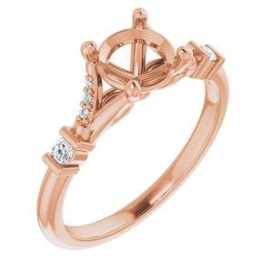 Custom 14K Rose 6.5 mm Round Engagement Ring Mounting