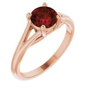 Custom 14K Rose 6.5 mm Round Split Shank Engagement Ring Mounting
