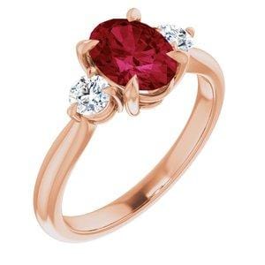 Custom 14K Rose 8x6 mm Oval Engagement Ring Mounting