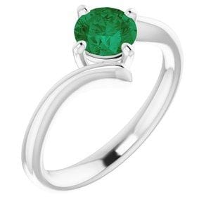 Custom 14K White  5.8 mm Round Solitaire Engagement Ring Mounting