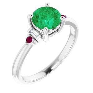 Custom 14K White 6.5 mm Round Engagement Ring Mounting