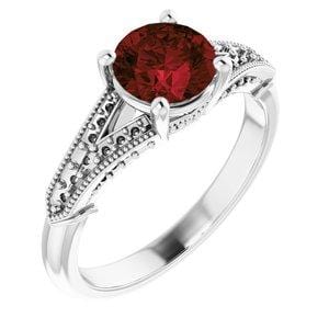 Custom 14K White 6.5 mm Round Engagement Ring Mounting