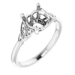 Custom 14K White 8 mm Round Engagement Ring Mounting