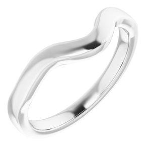 Custom 14K White Band for 10 x 10 mm Heart Ring