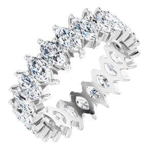 Custom 14K X1 White 5x2.5 mm Marquise Eternity Band Mounting Size 5.5