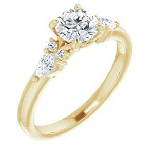 Custom 14K Yellow 5.8 mm Round 1/5 CTW Diamond Semi-Set Engagement Ring