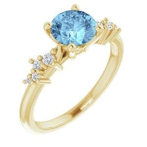 Custom 14K Yellow 6.5 mm Round Engagement Ring Mounting
