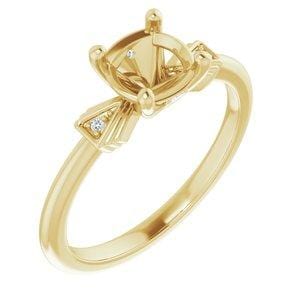 Custom 14K Yellow 6.5 mm Round Engagement Ring Mounting