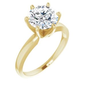 Custom 14K Yellow 7.8-8.6 mm Round 6-Prong Solitaire Engagement Ring Mounting