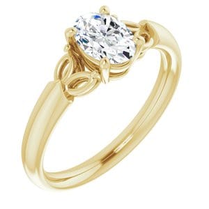 Custom 14K Yellow 7x5 mm Oval Engagement Ring Mounting