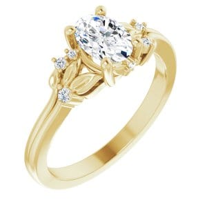 Custom 14K Yellow 7x5 mm Oval Engagement Ring Mounting