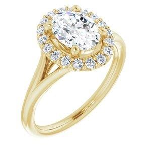 Custom 14K Yellow 8x6 mm Oval Engagement Ring Mounting