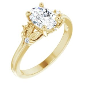 Custom 14K Yellow 8x6 mm Oval Engagement Ring Mounting