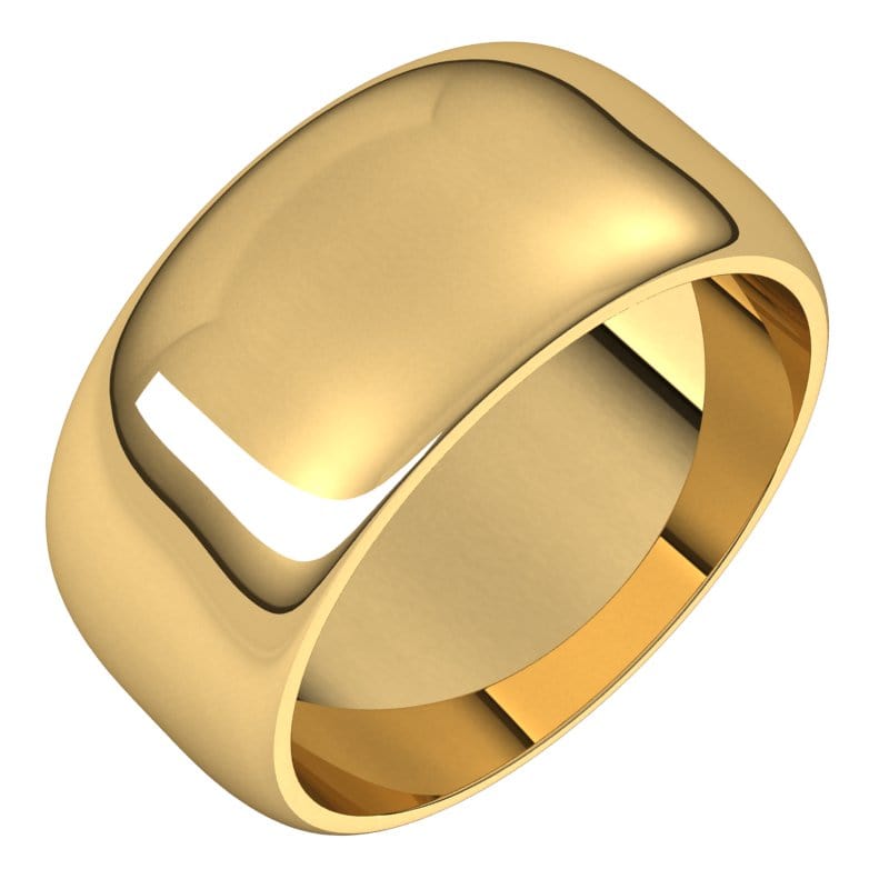 Custom 14K Yellow 9 mm Half Round Band Size 6.5