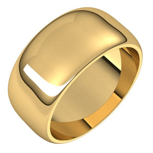 Custom 14K Yellow 9 mm Half Round Band Size 6.5