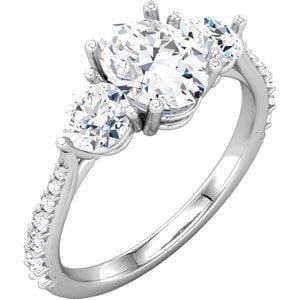 Custom 18K Palladium White 1.3 mm Round Band Mounting