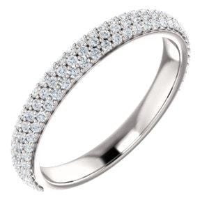 Custom 18K White Band Mounting for 9 mm Round Ring