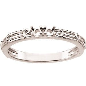 Custom Continuum Sterling Silver 2-Stone Family Stackable Ring Mounting