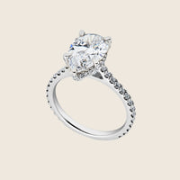 Custom Pear Cut Solitaire Platinum Engagement Ring