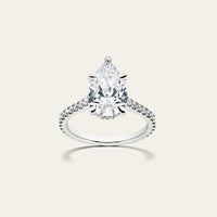 Custom Pear Cut Solitaire Platinum Engagement Ring