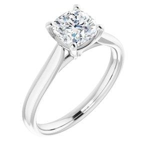 Custom Platinum 6 mm Cushion Engagement Ring Mounting