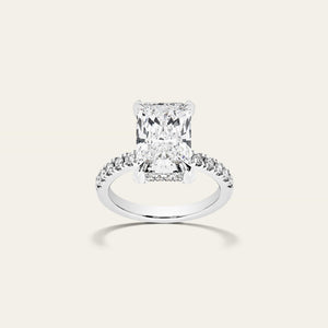 Custom Radiant Cut Solitaire Platinum Engagement Ring