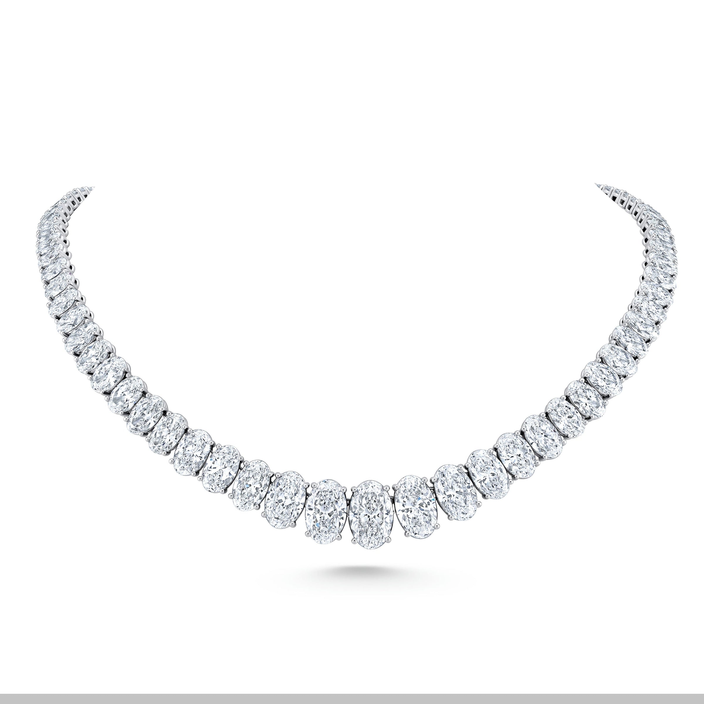 Oval Graduated Diamond Symphony Necklace
