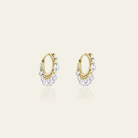 1.70 Carat Dangling Round-Cut Diamond Yellow Gold Hoops