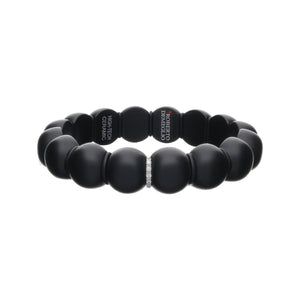 Diamond and Black Ceramic Dama Stretch Bracelet