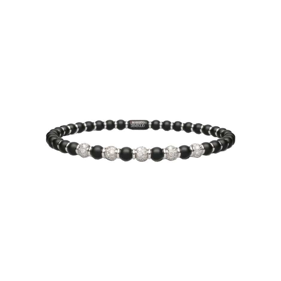 Diamond and Black Ceramic Sfera Bracelet