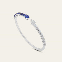 Diamond and Blue Sapphire Cuff Bracelet