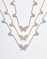 Diamond and Gold Butterfly Necklace