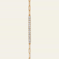 Diamond and Gold Paperclip Chain Bracelet