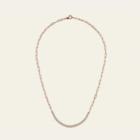 Diamond and Gold Paperclip Chain Necklace
