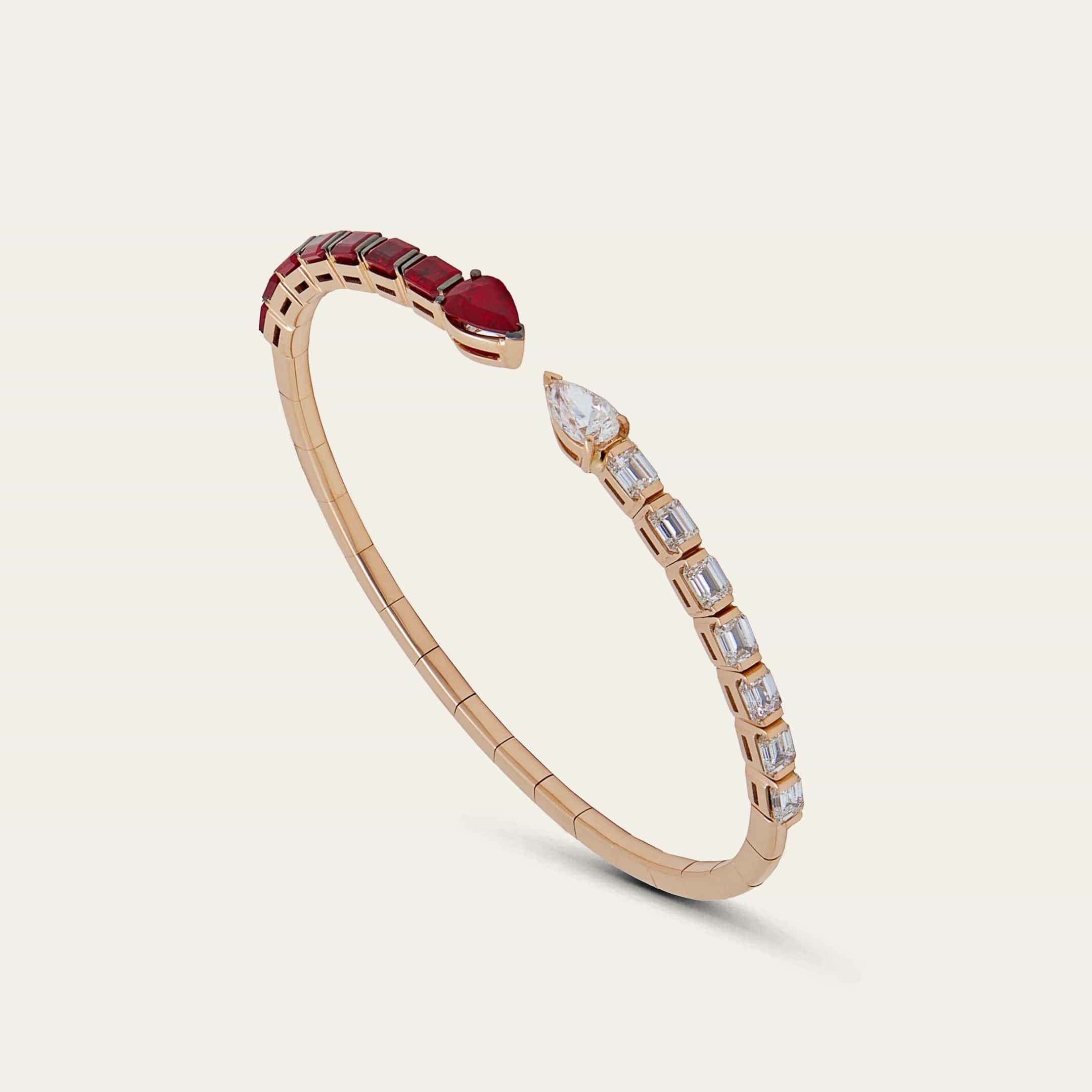 Diamond and Ruby Cuff Bracelet