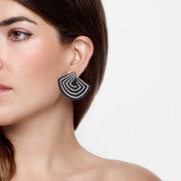 Diamond and Titanium Fan Earrings