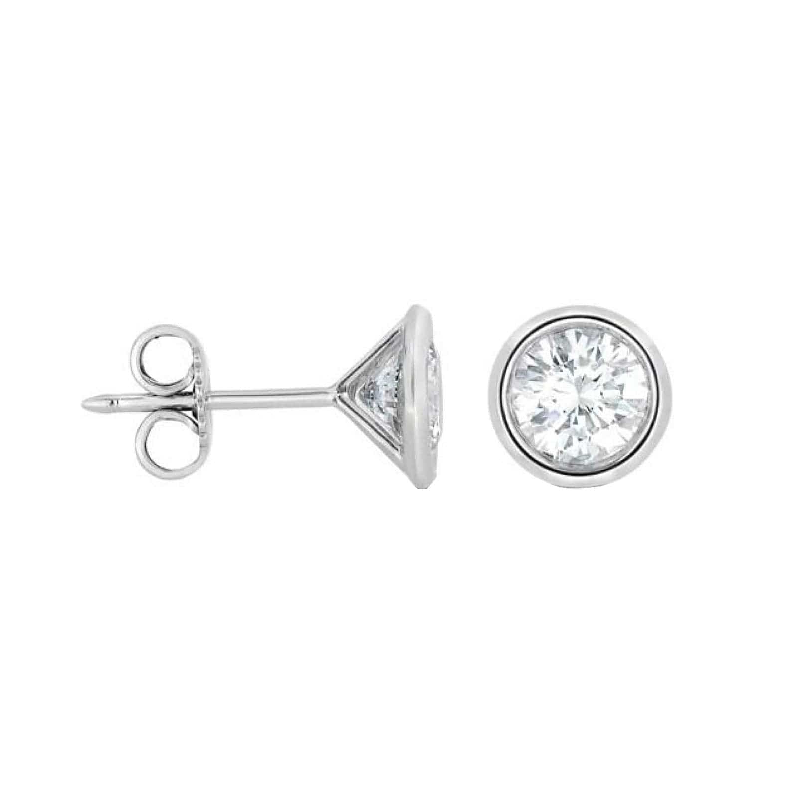 Diamond Bezel Set Stud Earrings
