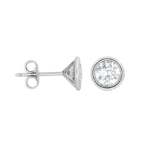 Diamond Bezel Set Stud Earrings