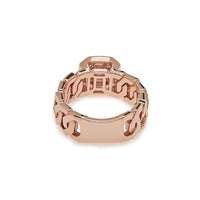 Diamond Cocktail Ring with Rose Gold Pavé Chain Link Band