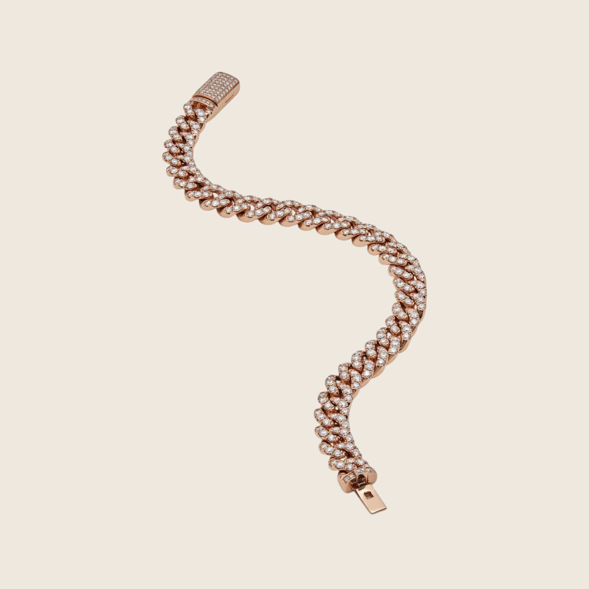 Rose Gold Diamond Cuban Link Bracelet