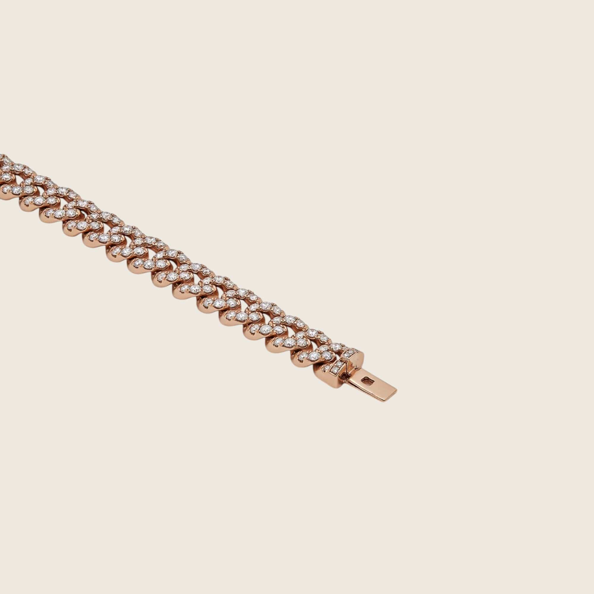 Rose Gold Diamond Cuban Link Bracelet