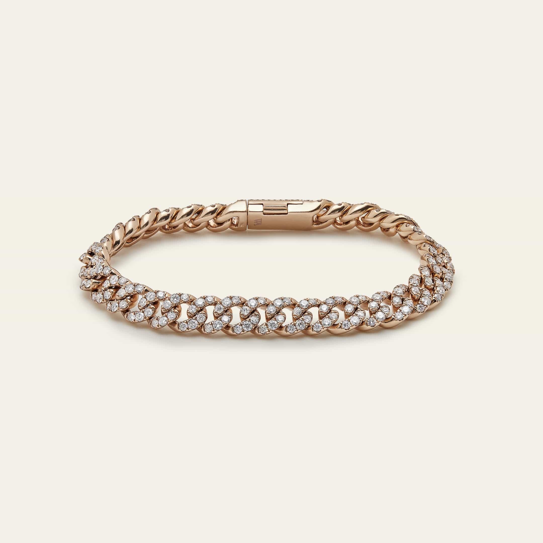 Rose Gold Diamond Cuban Link Bracelet