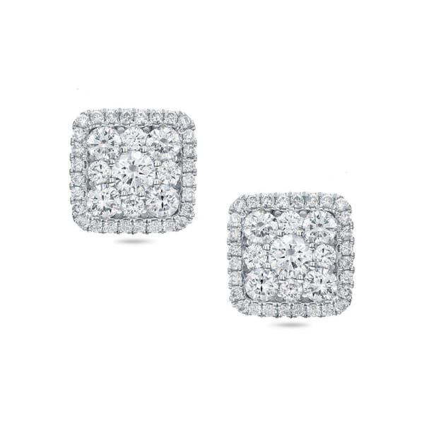 0.75ct. Natural Diamond Stud Earrings Set In 18K White Gold