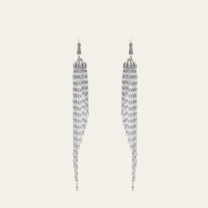 Diamond Knife-Edge Chandelier Earrings