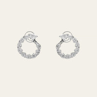 Diamond Pear-Shaped Spiral Earrings