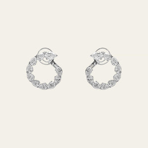 Diamond Pear-Shaped Spiral Earrings