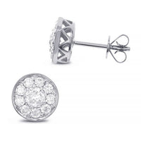 0.50ct. Natural Diamond Stud Earrings Set In 18K White Gold