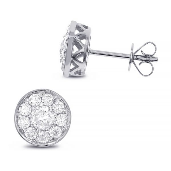 0.50ct. Natural Diamond Stud Earrings Set In 18K White Gold