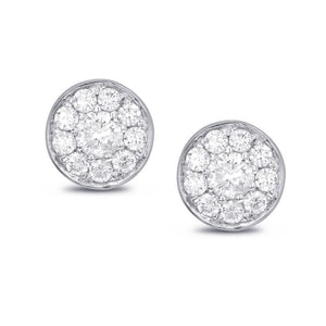 0.50ct. Natural Diamond Stud Earrings Set In 18K White Gold
